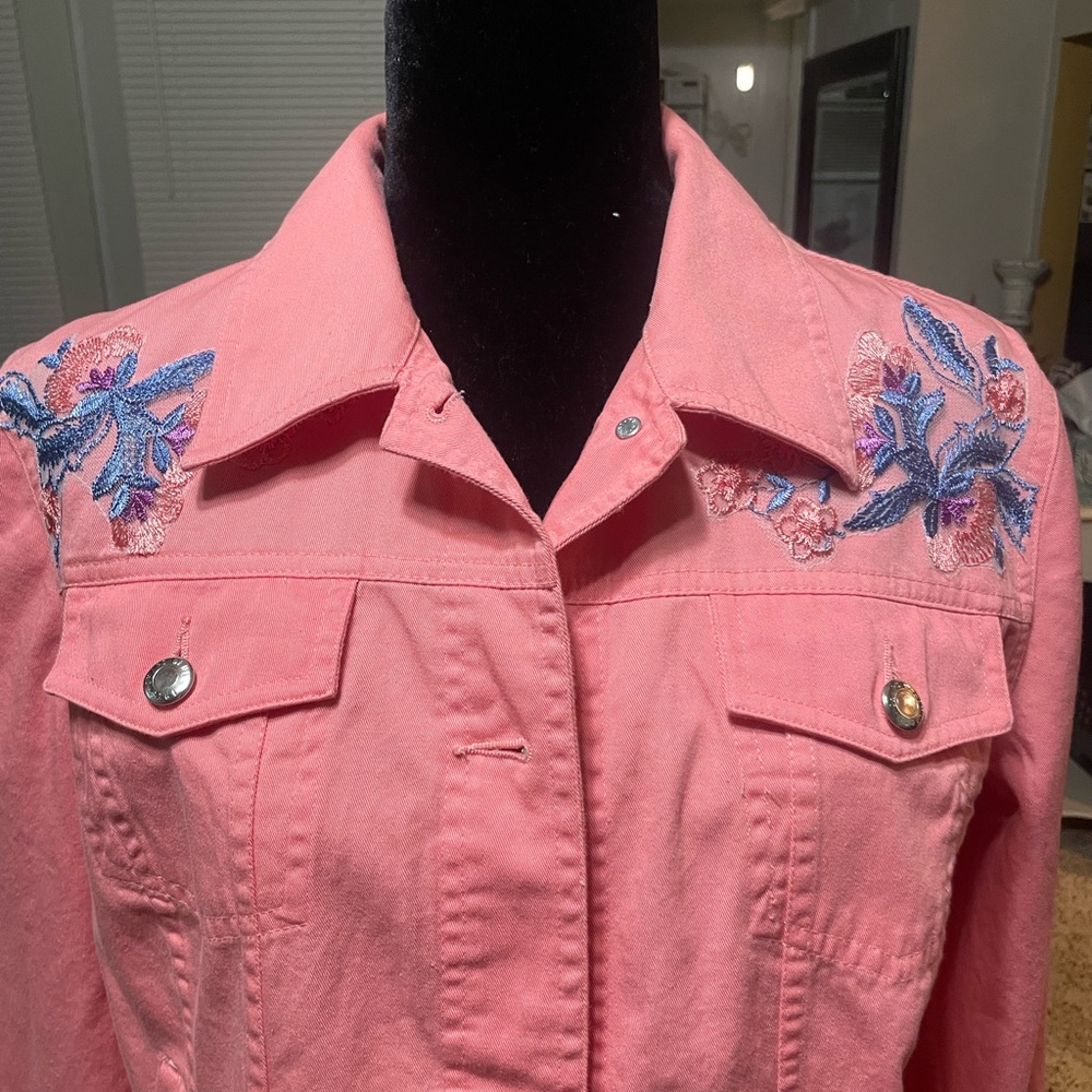 Chaps coral denim jacket